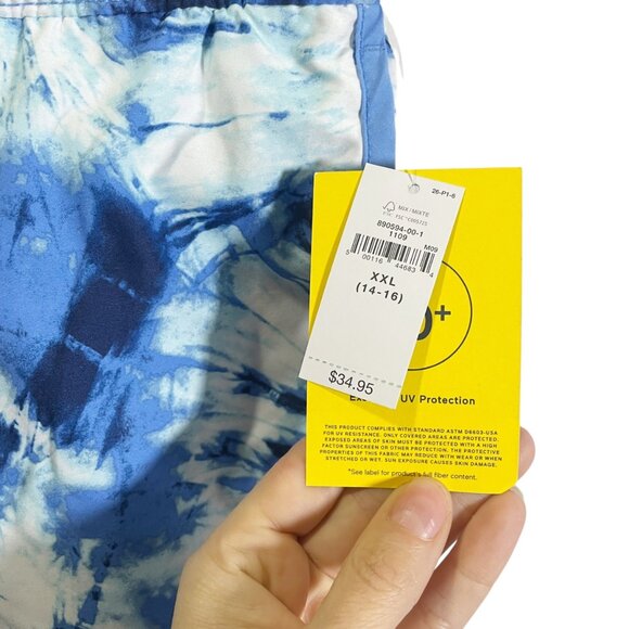 Gap Kids Boys XXL Blue Tie Dye Swim Shorts Elastic Waist - Picture 3 of 5